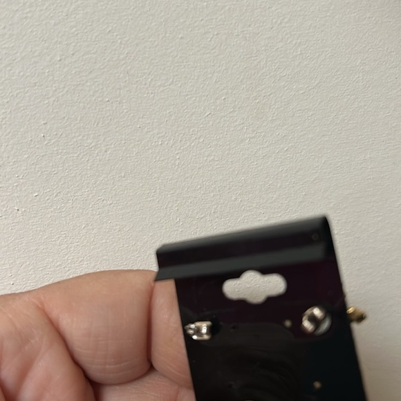 Holiday Ornaments Pierced Earrings Gold Tone With Red and White Rhinestones - Picture 3 of 3